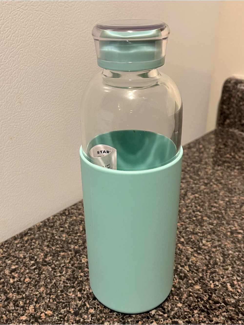 Starbucks Mint Green Glass Bottle with Silicone Sleeve - Pastel Aqua - Picture 2 of 7